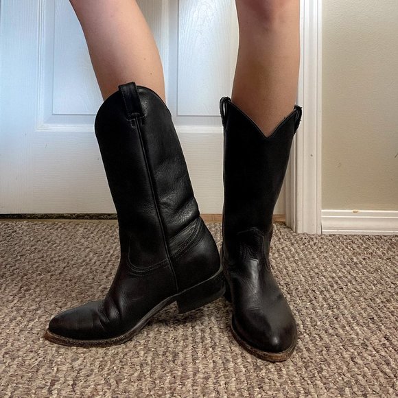 Frye Shoes - Black Western Boot